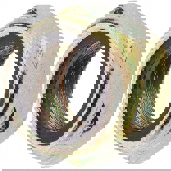 Hex Lock Nut: Insert, Nylon Insert, 7/16-20, Grade 8 Steel, Zinc Yellow Dichromate Finish