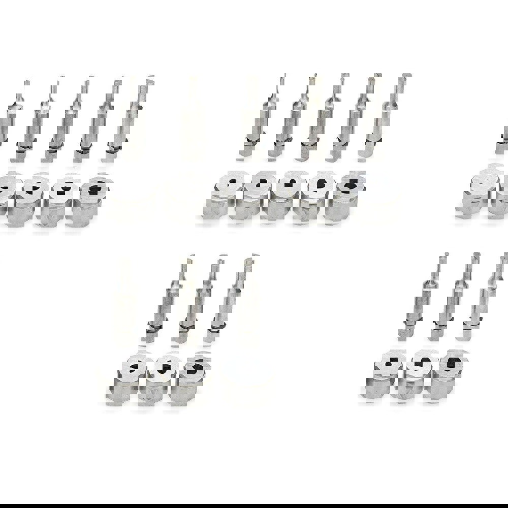 Ironworker Punch & Die Sets; Shape: Round ; Die Length: 2in ; Die Width: 1 in; 13/16 in; 15/16 in; 25/32 in; 27/32 in; 29/32 in; 31/32 in; 7/8 in ; Die Diameter: 1 in; 13/16 in; 15/16 in; 25/32 in; 27/32 in; 29/32 in; 31/32 in; 7/8 in