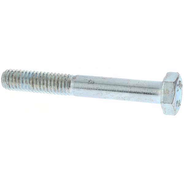 Hex Head Cap Screw: M6 x 1.00 x 45 mm, Grade 8.8 Steel, Zinc-Plated