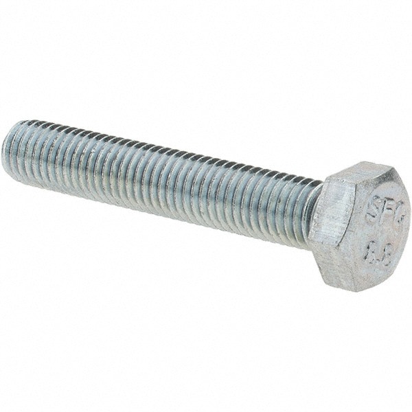 Hex Head Cap Screw: M7 x 1.00 x 40 mm, Grade 8.8 Steel, Zinc-Plated