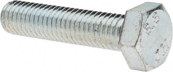 Hex Head Cap Screw: M8 x 1.25 x 35 mm, Grade 8.8 Steel, Zinc-Plated