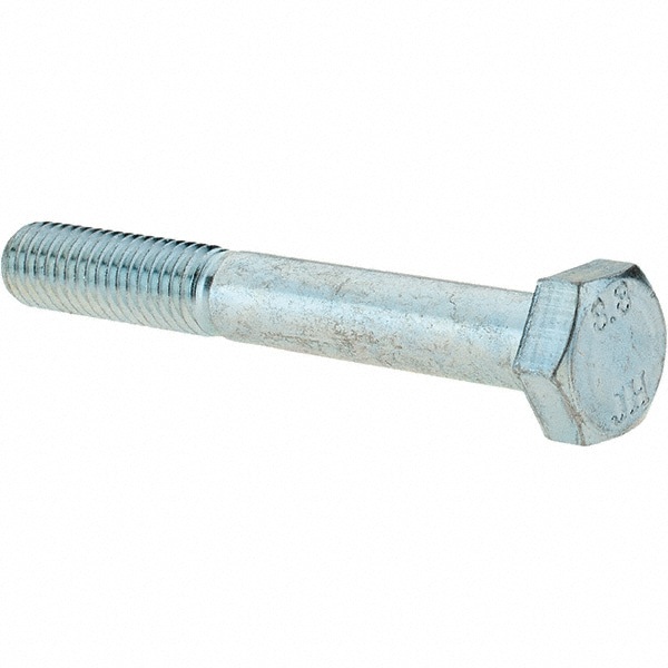 Hex Head Cap Screw: M8 x 1.25 x 60 mm, Grade 8.8 Steel, Zinc-Plated
