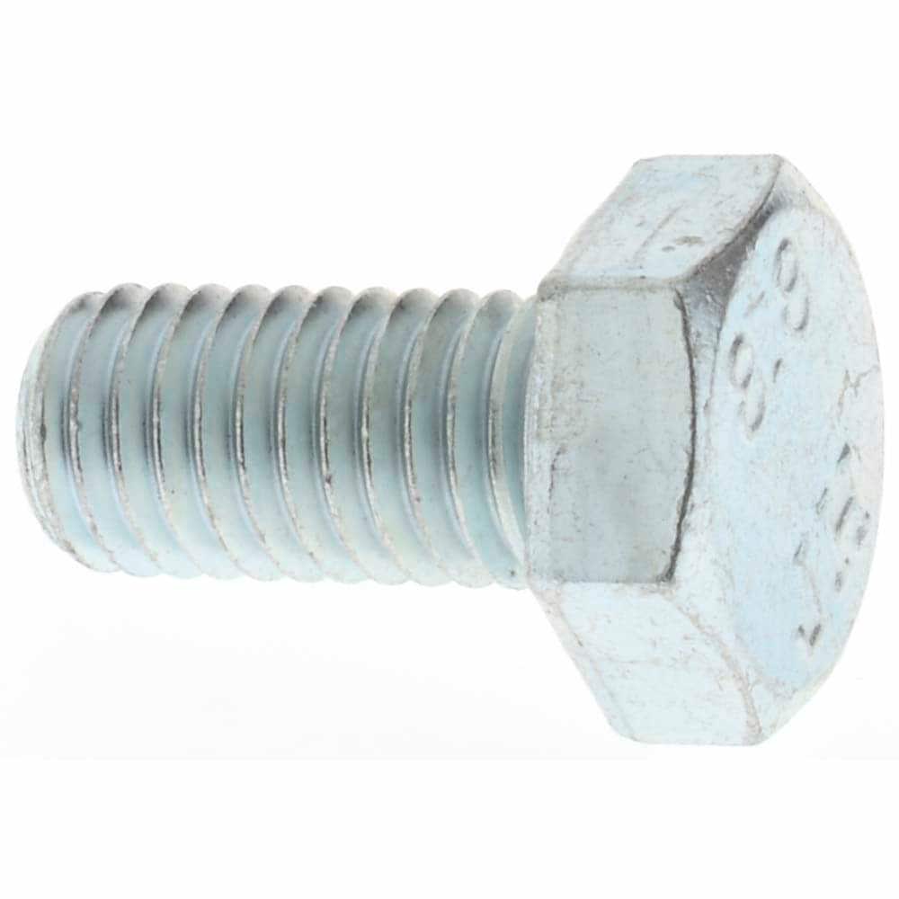 Hex Head Cap Screw: M10 x 1.50 x 20 mm, Grade 8.8 Steel, Zinc-Plated