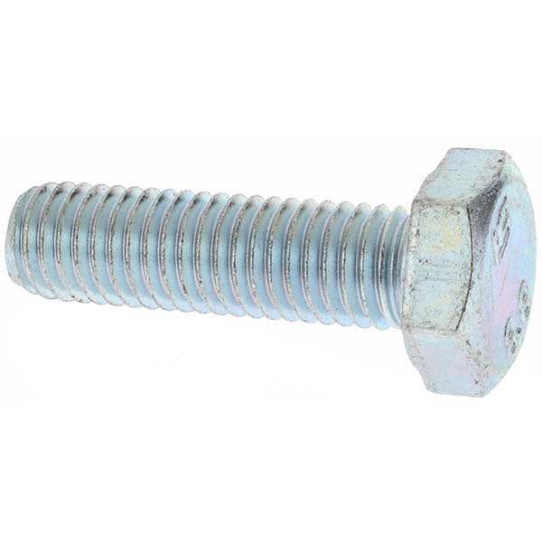Hex Head Cap Screw: M10 x 1.50 x 35 mm, Grade 8.8 Steel, Zinc-Plated