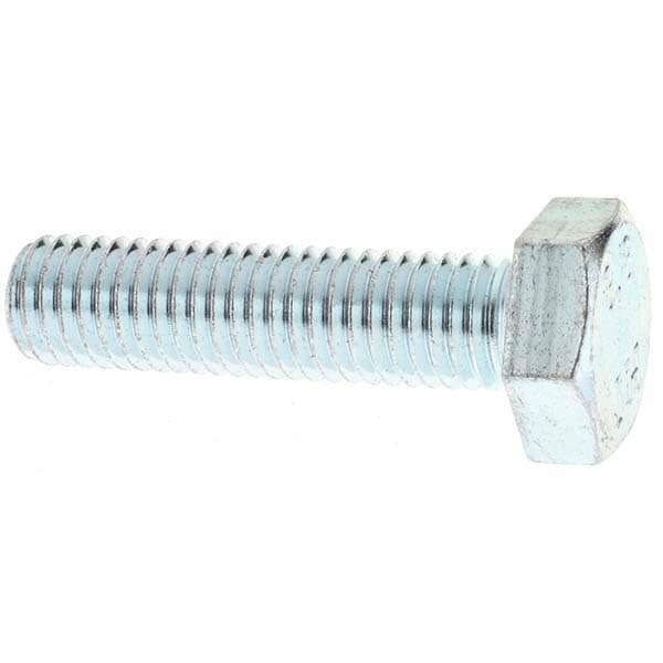 Hex Head Cap Screw: M10 x 1.50 x 40 mm, Grade 8.8 Steel, Zinc-Plated
