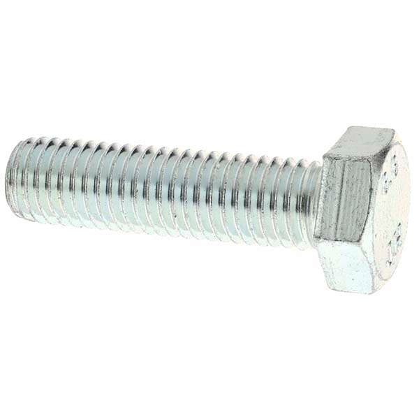 Hex Head Cap Screw: M12 x 1.75 x 45 mm, Grade 8.8 Steel, Zinc-Plated