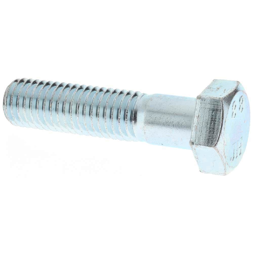 Hex Head Cap Screw: M12 x 1.75 x 50 mm, Grade 8.8 Steel, Zinc-Plated