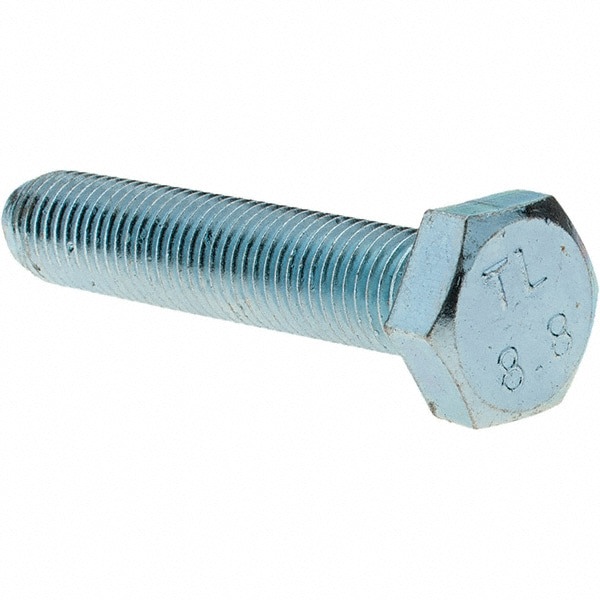 Hex Head Cap Screw: M8 x 1.00 x 40 mm, Grade 8.8 Steel, Zinc-Plated