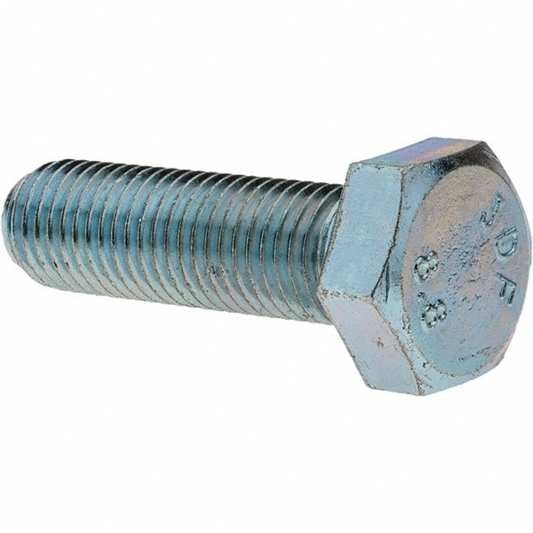 Hex Head Cap Screw: M12 x 1.50 x 40 mm, Grade 8.8 Steel, Zinc-Plated