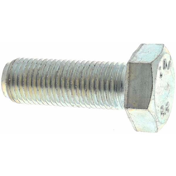 Hex Head Cap Screw: M14 x 1.50 x 40 mm, Grade 8.8 Steel, Zinc-Plated