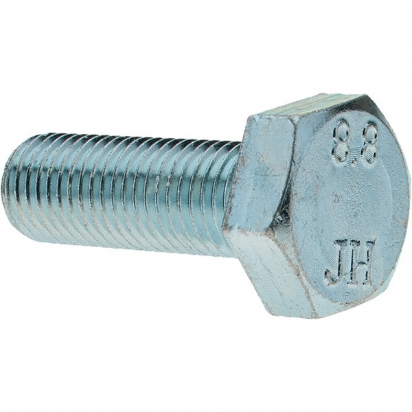 Hex Head Cap Screw: M10 x 1.25 x 30 mm, Grade 8.8 Steel, Zinc-Plated