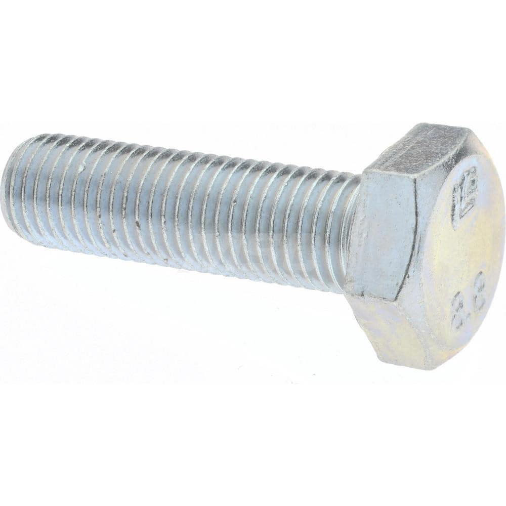 Hex Head Cap Screw: M10 x 1.25 x 35 mm, Grade 8.8 Steel, Zinc-Plated