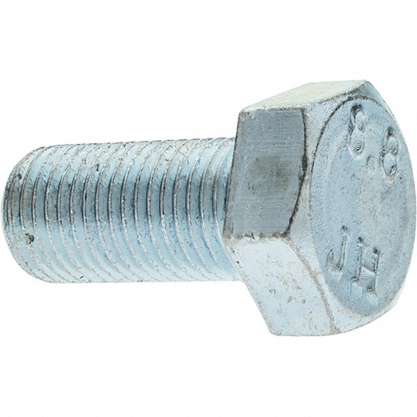 Hex Head Cap Screw: M12 x 1.25 x 25 mm, Grade 8.8 Steel, Zinc-Plated