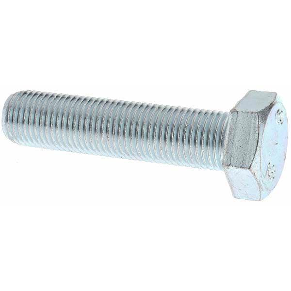 Hex Head Cap Screw: M12 x 1.25 x 50 mm, Grade 8.8 Steel, Zinc-Plated