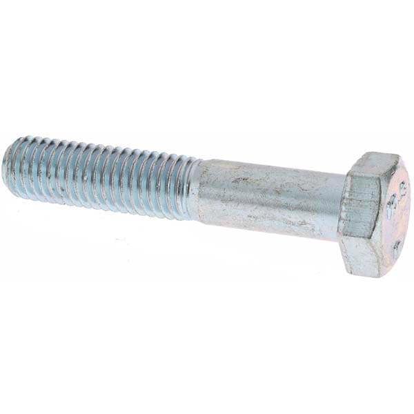 Hex Head Cap Screw: M10 x 1.50 x 55 mm, Grade 10.9 Steel, Zinc-Plated