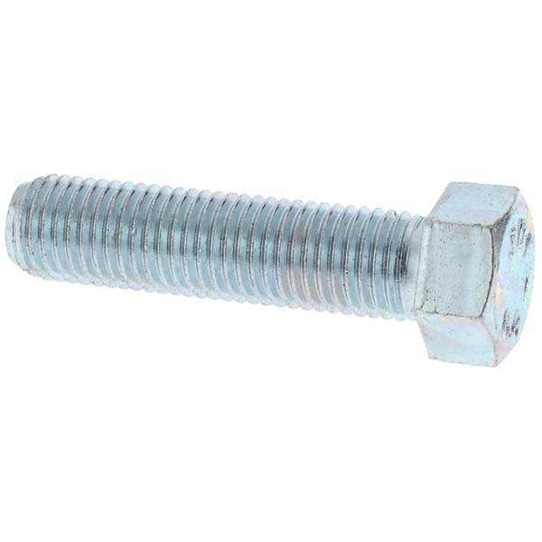 Hex Head Cap Screw: M10x1.25, 40.00 mm Length Under Head, Grade 8.8 Steel, Zinc Finish