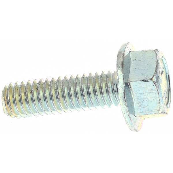 Smooth Flange Bolt: M6 x 1 Metric, 20 mm Length Under Head