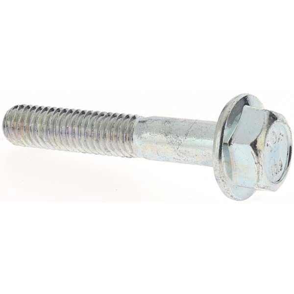 Smooth Flange Bolt: M6 x 1 Metric, 35 mm Length Under Head, Partially Threaded