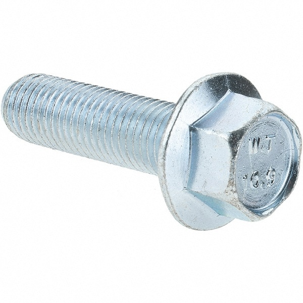 Smooth Flange Bolt: M10 x 1.25 Metric, 35 mm Length Under Head