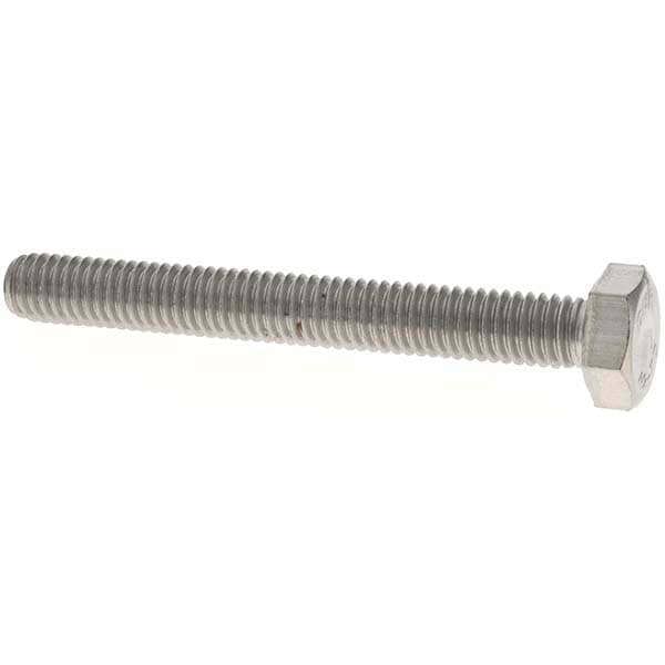 Hex Head Cap Screw: M6 x 1.00 x 50 mm, Grade 18-8 & Austenitic Grade A2 Stainless Steel, Uncoated