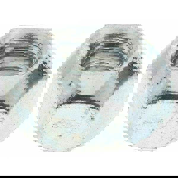 Hex Lock Nut: Distorted Thread, 1/4-20, Grade B Steel, Zinc-Plated & Wax-Plated