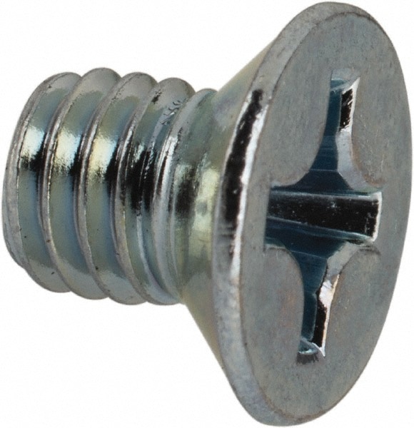 Machine Screw: M6x1 x 8.00 mm OAL, Flat Head, Phillips
