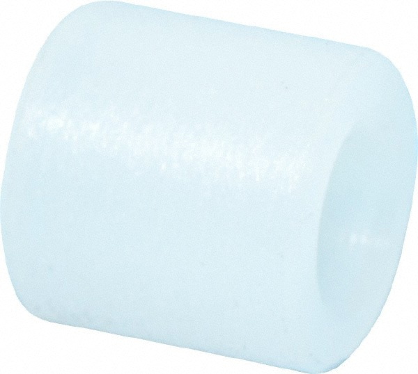 Round Circuit Board Spacer: M3 Screw, 6 mm OAL, 3.2 to 3.6 mm ID, 6 mm OD, Nylon
