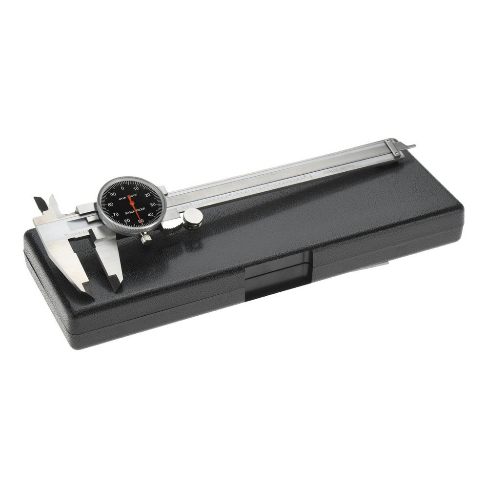 Dial Caliper: 6'' Range, 0.001'' Graduation, 0.1'' per Revolution