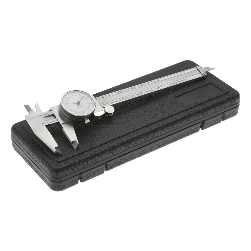 Dial Caliper: 6'' Range, 0.001'' Graduation, 0.1'' per Revolution