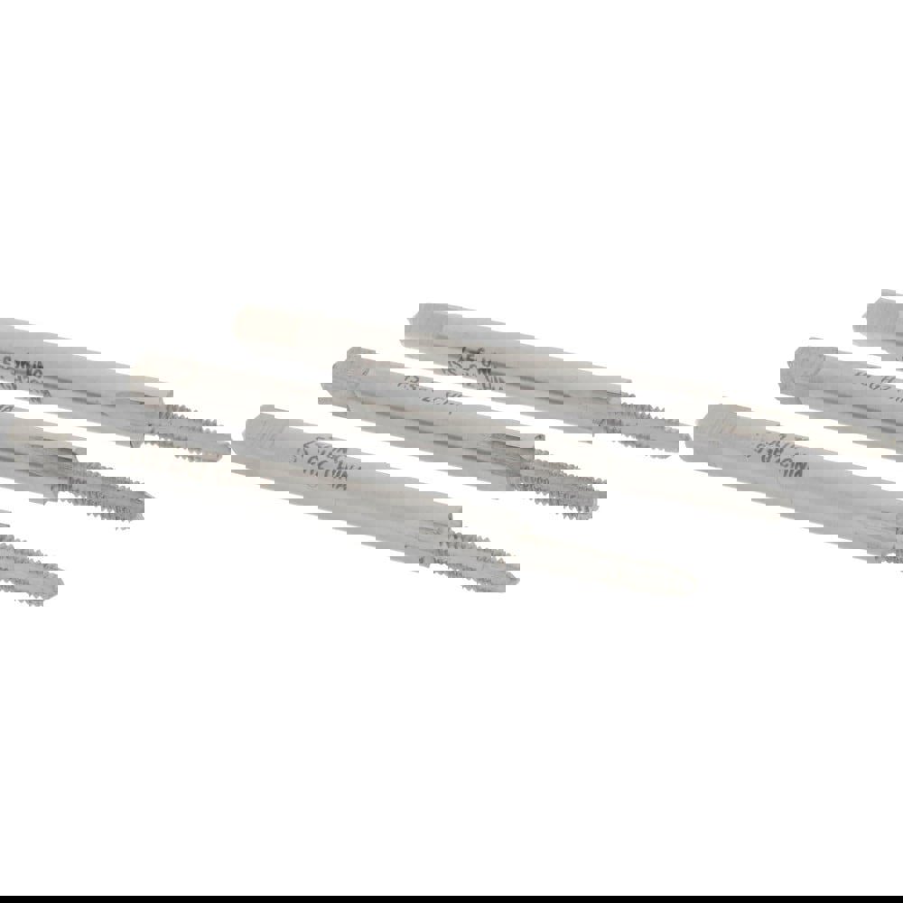 Tap Set: #2-56 UNC, 3 Flute, High Speed Steel, Bright Finish