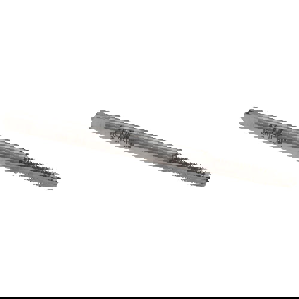 Straight Flute Tap: #4-40 UNC, 3 Flute, Taper Chamfer, 2B/3B Class of Fit, HSS, Bright/Uncoated Finish