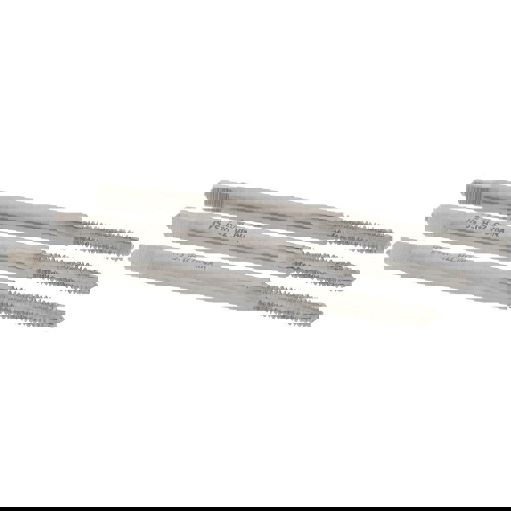 Tap Set: #4-40 UNC, 3 Flute, High Speed Steel, Bright Finish