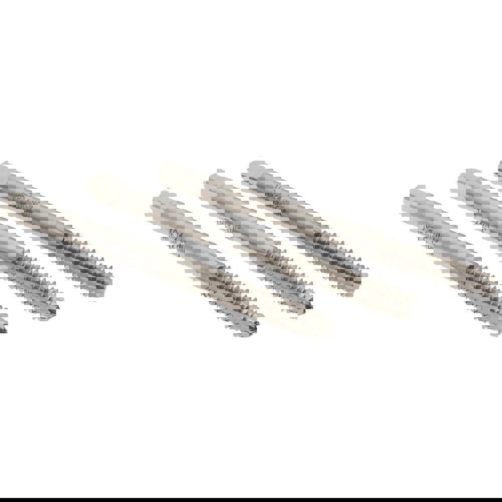 Tap Set: #10-24 UNC, 4 Flute, High Speed Steel, Bright Finish