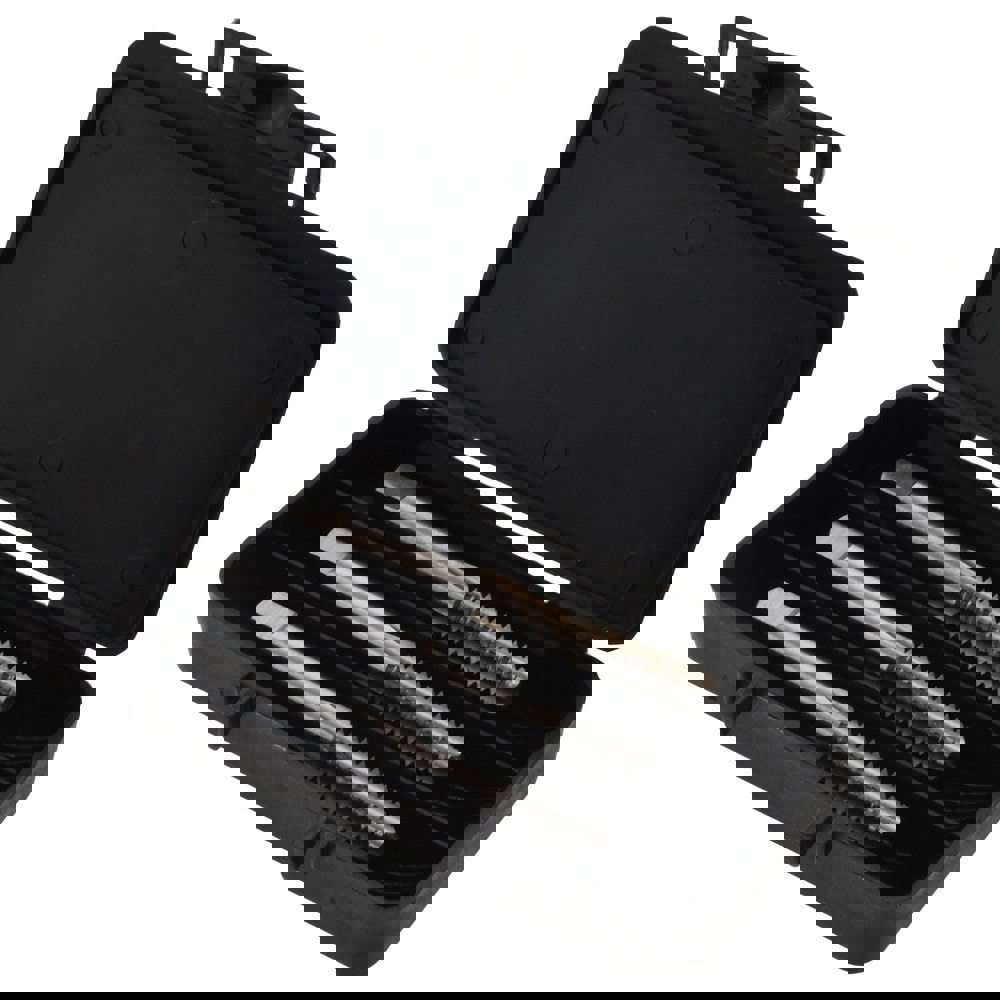 Tap Set: 1/4-20 UNC, 4 Flute, High Speed Steel, Bright Finish