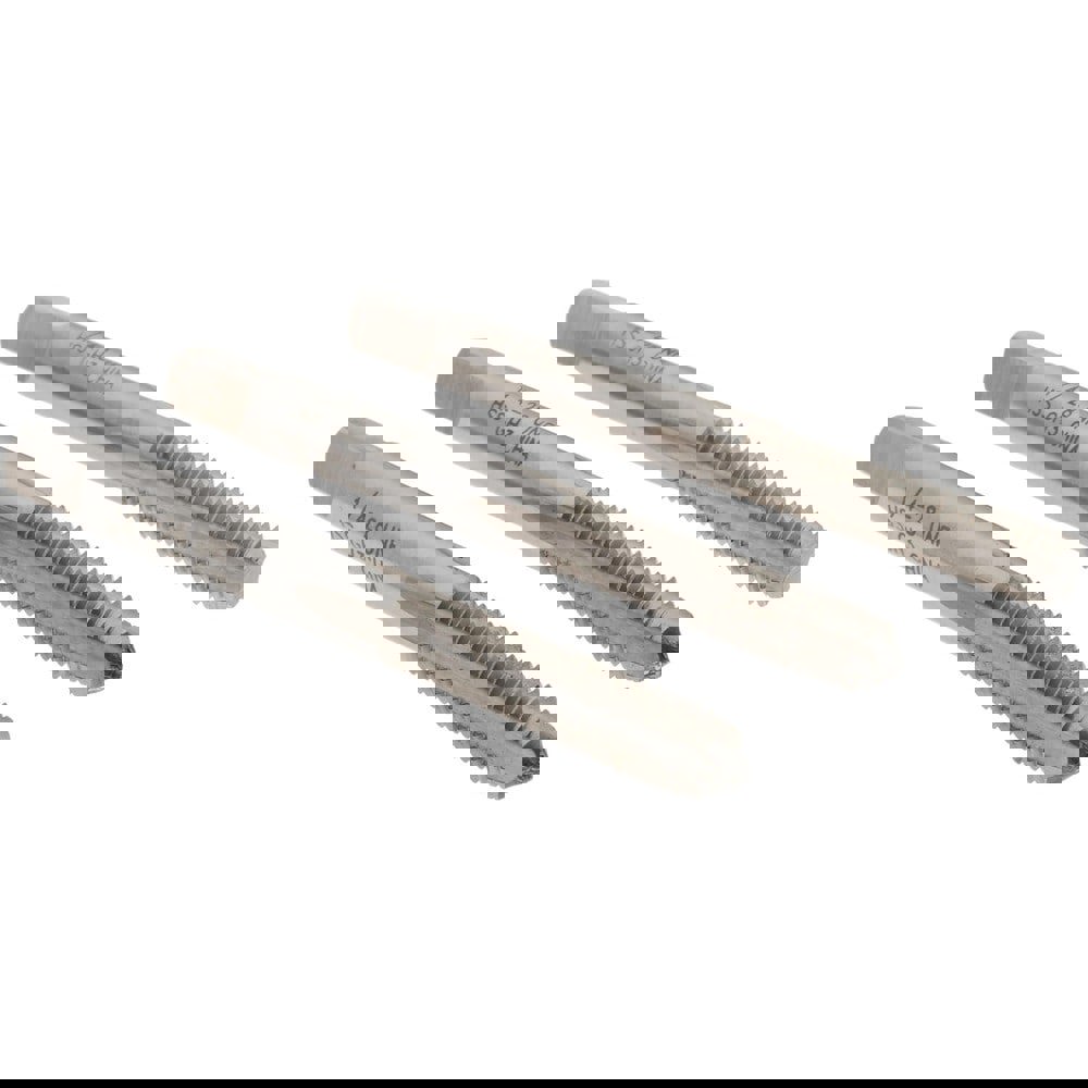 Tap Set: 1/4-28 UNF, 4 Flute, High Speed Steel, Bright Finish