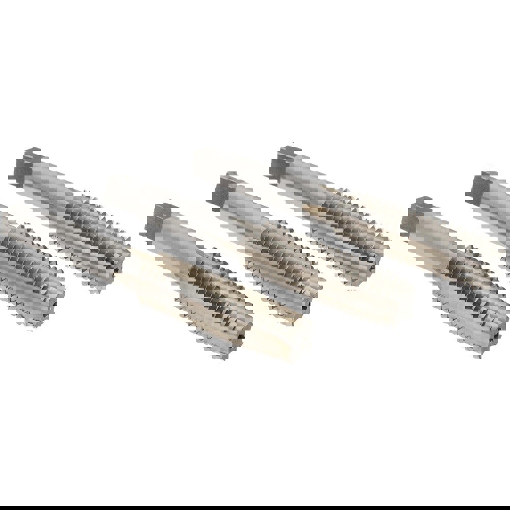 Tap Set: 1/2-13 UNC, 4 Flute, High Speed Steel, Bright Finish