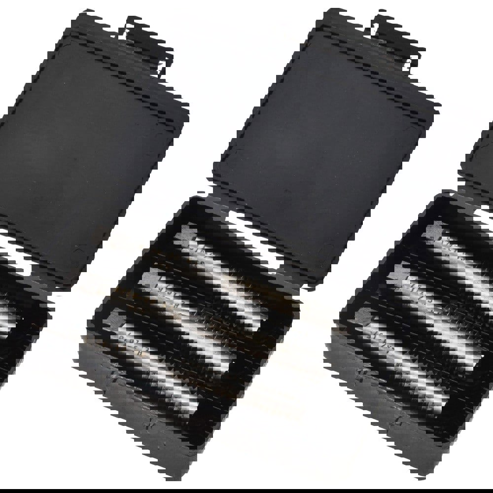 Tap Set: 9/16-12 UNC, 4 Flute, High Speed Steel, Bright Finish