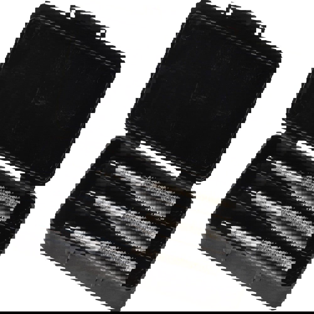 Tap Set: 9/16-18 UNF, 4 Flute, High Speed Steel, Bright Finish