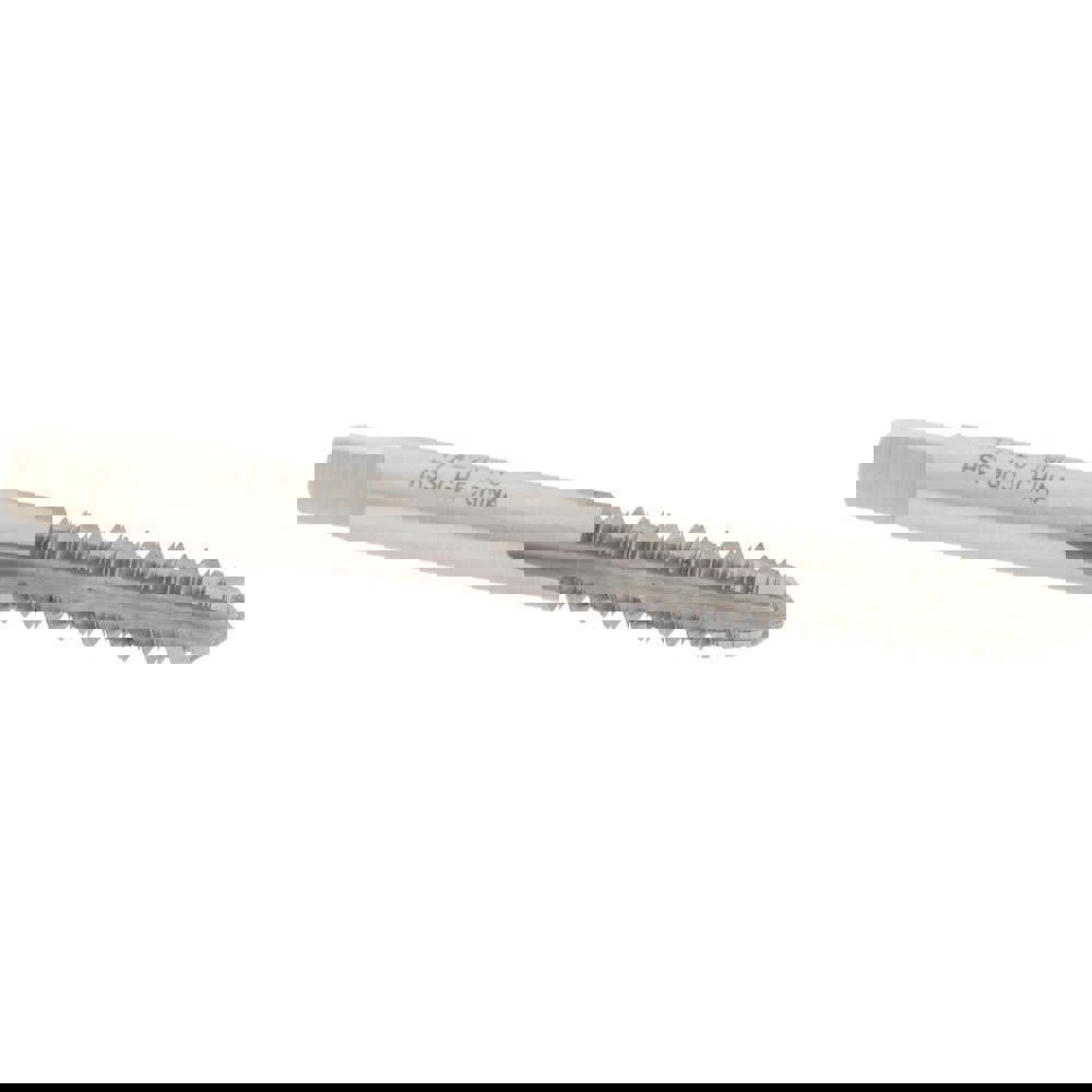 Straight Flute Tap: 1/4-20 UNC, 4 Flutes, Plug, 2B Class of Fit, High Speed Steel, Bright/Uncoated