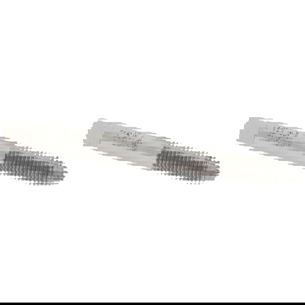 Spiral Point Tap: 1/4-28 UNF, 2 Flutes, Plug, High Speed Steel, Bright Finish