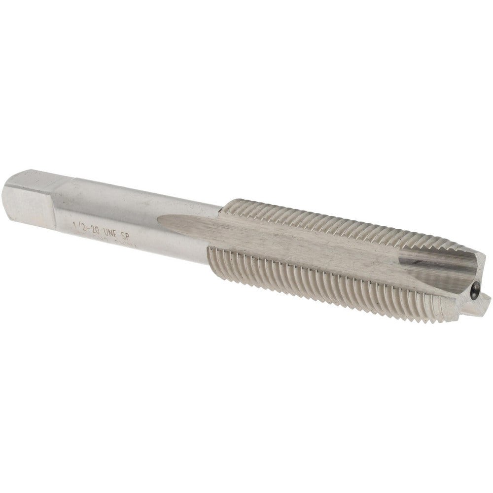 Spiral Point Tap: 1/2-20 UNF, 3 Flutes, Plug, High Speed Steel, Bright Finish