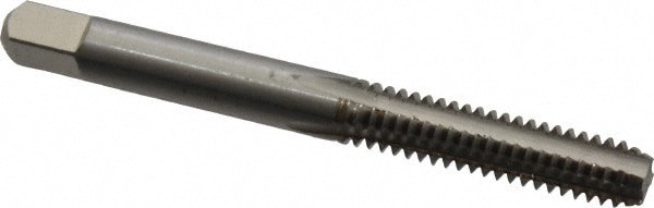 Straight Flute Tap: 1/4-20 UNC, 4 Flute, Bottoming Chamfer, 3B Class of Fit, HSS, Bright/Uncoated Finish