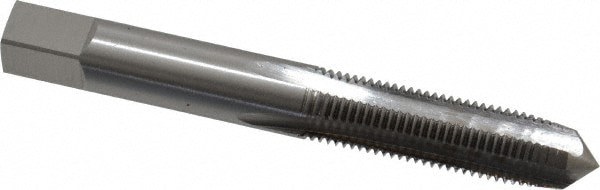 Straight Flute Tap: 3/8-24 UNF, 4 Flute, Taper Chamfer, 3B Class of Fit, High-Speed Steel, Bright/Uncoated Finish