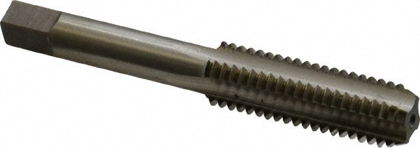 Straight Flute Tap: 1/2-13 UNC, 4 Flute, Bottoming Chamfer, 3B Class of Fit, HSS, Bright/Uncoated Finish
