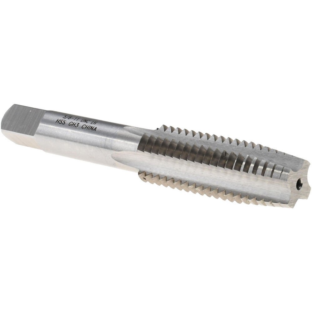 Straight Flute Tap: 5/8-11 UNC, 4 Flutes, Taper, 3B Class of Fit, High Speed Steel, Bright/Uncoated