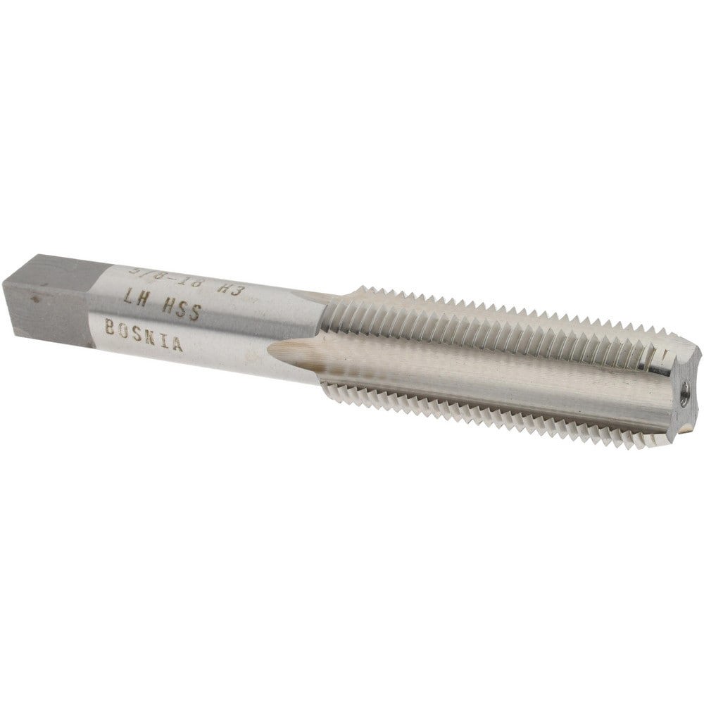 Straight Flute Tap: 5/8-18 UNF, 4 Flutes, Bottoming, 3B Class of Fit, High Speed Steel, Bright/Uncoated