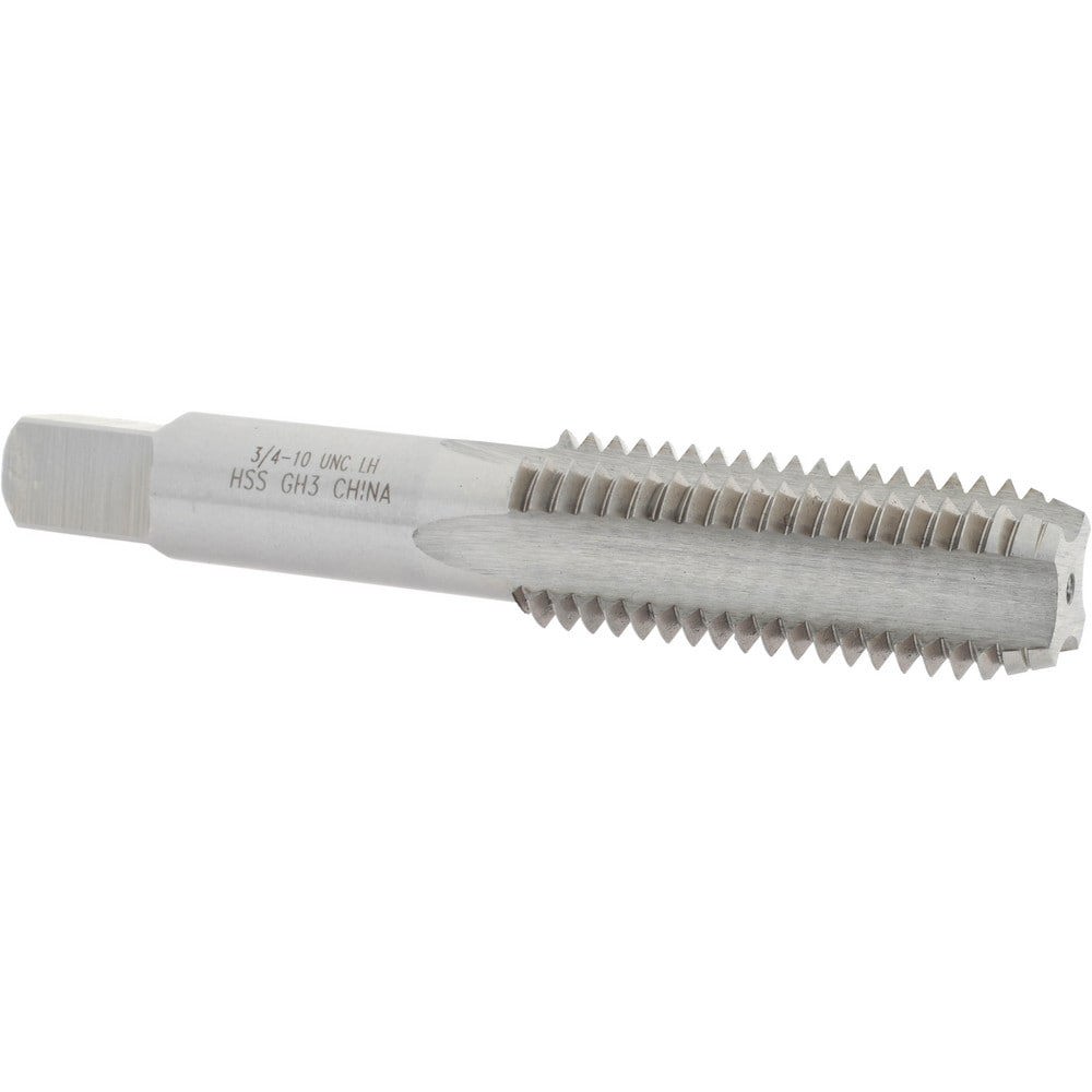 Straight Flute Tap: 3/4-10 UNC, 4 Flutes, Bottoming, High Speed Steel, Bright/Uncoated