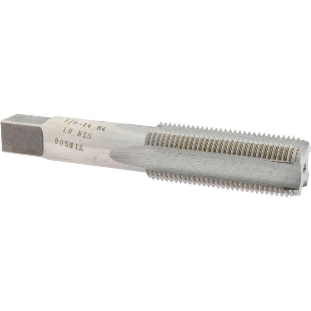 Straight Flute Tap: 7/8-14 UNF, 4 Flutes, Bottoming, 3B Class of Fit, High Speed Steel, Bright/Uncoated