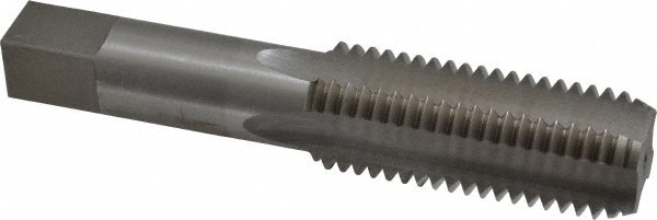 Straight Flute Tap: 1-8 UNC, 4 Flute, Bottoming Chamfer, 3B Class of Fit, HSS, Bright/Uncoated Finish