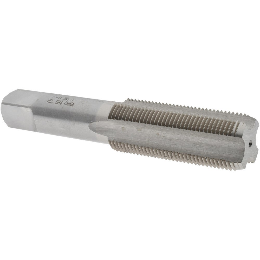Straight Flute Tap: 1-14 UNS, 4 Flutes, Bottoming, 3B Class of Fit, High Speed Steel, Bright/Uncoated